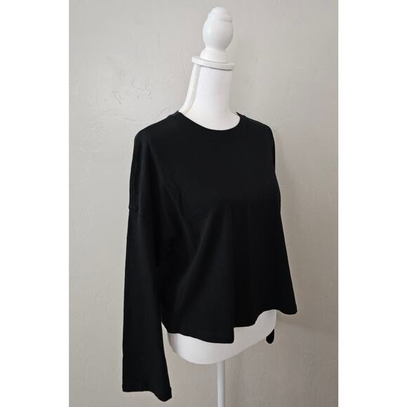 DSG Solid Black Bell Sleeve Crop Top - Picture 4 of 7